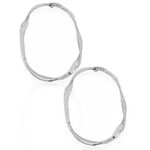 BRINCO FOLHEADO A OURO 18K E PRATA ARGOLA TORCIDA MARTELADA
