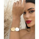 BRACELETE FOLHEADO A OURO 18K E PRATA MIX BANHOS JULIA 