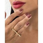 ANEL DOIS DEDOS FOLHEADO A OURO 18K FIO LISO