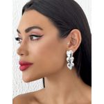 BRINCO FOLHEADO A OURO 18K E PRATA 3 CORAÇÕES 