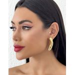 BRINCO FOLHEADO A OURO 18K E PRATA DESIGN
