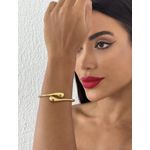 BRACELETE FOOLHEADO A OURO 18K GOTAS 