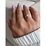 Anel Solitário 6 Garras com Detalhes de Coração Vazado Prata 925