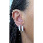 Trio de Brincos Click Quadrado Prata 925 