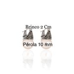 Brinco de Perola Lady Day com Marcassita Prata 925