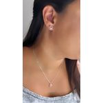 Conjunto Colar de Coração Mais Brinco de Zirconia