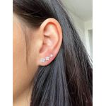 Trio de Brinco Zircônia Quadrado Prata 925