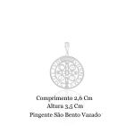 Pingente Para Corrente Colar São Bento Vazado Prata 925