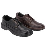 Combo 2 Pares Sapato Masculino Casual Em Couro Com Cadarço Galway 2020 Preto/Café