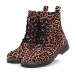 Bota Cano Curto Animal Print Solado Baixo Galway 221ST Onça