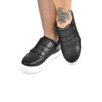 Tênis Feminino Casual Preto com Velcro Galway 721ST