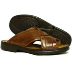 Chinelo Masculino Conforto Em Couro Whisky Tipo Anti-Stress Galway 3005