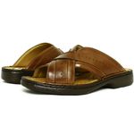 Chinelo Masculino Conforto Em Couro Whisky Tipo Anti-Stress Galway 3005