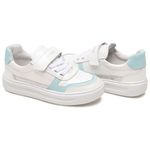 Tênis Infantil Feminino Branco com Azul Acqua 