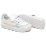 Tênis Infantil Feminino Branco com Azul Acqua 