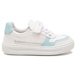 Tênis Infantil Feminino Branco com Azul Acqua 