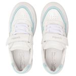 Tênis Infantil Feminino Branco com Azul Acqua 