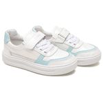 Tênis Infantil Feminino Branco com Azul Acqua 