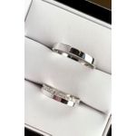 Par de Alianças Serenidade Prata Namoro 4 mm