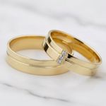 Par de Alianças Atena 14K