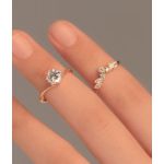 Conjunto Anéis Gemini 18K