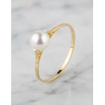 Anel Alcor Ouro 14K Pérola Noivado