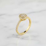 Anel Lírio Casamento Ouro 18K