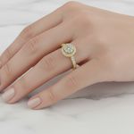 Anel Lírio Casamento Ouro 18K