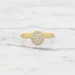 Anel Lírio Casamento Ouro 18K