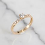 Anel Capella Ouro 14K Noivado 