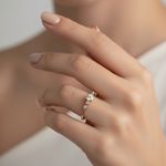 Anel Deneb Ouro 14K Noivado