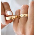 Par de Alianças Tradicional em Ouro 14K e Prata 5 mm