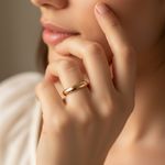 Par de Alianças em Ouro 18K e Prata 4mm