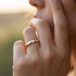 Par de Alianças em Ouro 18K e Prata 4mm