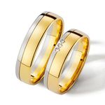 Par de Alianças de Ouro 14K de Casamento 7 mm