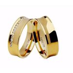 Par de Alianças Trabalhada em Ouro 18K - 6 mm