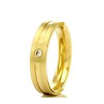 Par de Alianças de Casamento em Ouro 18K Trabalhada 4,5 mm