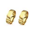 Par de Alianças Trabalhadas de casamento em Ouro 18K Anatômicas 7 m