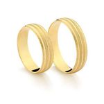 Par de Alianças em Ouro 18K Trabalhada 5 mm