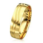 Par de Alianças de Noivado em Ouro 18K Trabalhada 6 mm