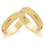 Par de Alianças Ouro 18K de Casamento Fosca