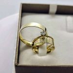 Par de Alianças Quadrada 5 mm de Casamento em Ouro 18K