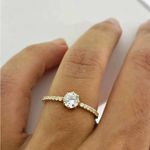 Anel Lyra Ouro 14K Noivado