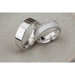 Par de Alianças Orvalho Prata Namoro 6 mm