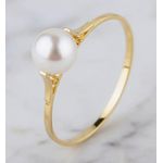 Anel Alcor Ouro 14K Pérola Noivado