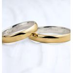 Par de Alianças em Ouro 18K e Prata 4mm