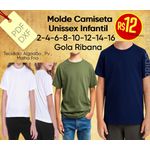 Molde Camiseta Infantil Unissex - Tamanhos 02 a 16 anos