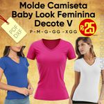 MOLDE BABY LOOK DECOTE V - P AO XGG