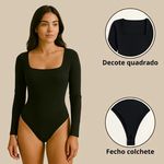 Mode Bory Decote Quadrado Manga Longa 