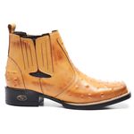 Bota Country Texana Cano Curto Couro Avestruz
